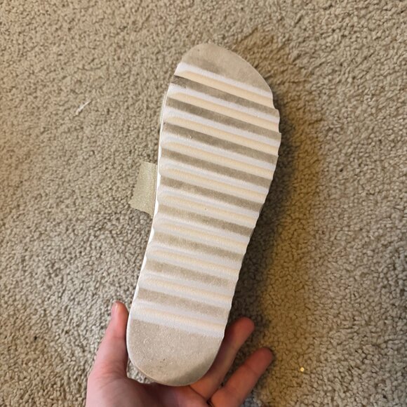 Reef Gold Metallic Double Strap Slide Sandals Womens 9 Comfort Casual Beach - Picture 5 of 5